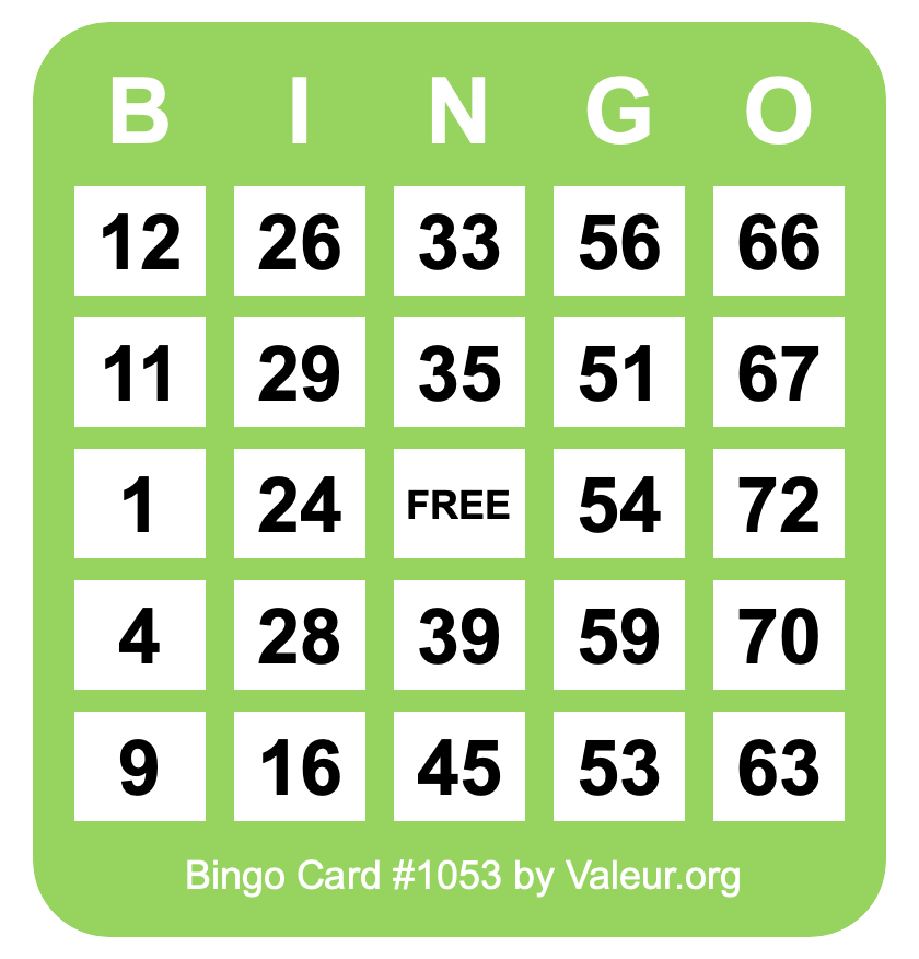 Bingo Card #1053