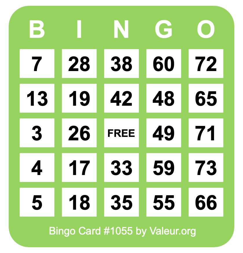 Bingo Card #1055