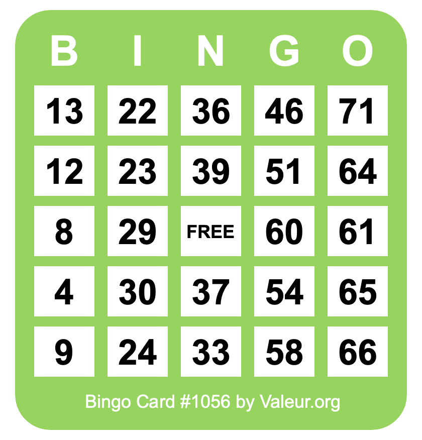 Bingo Card #1056