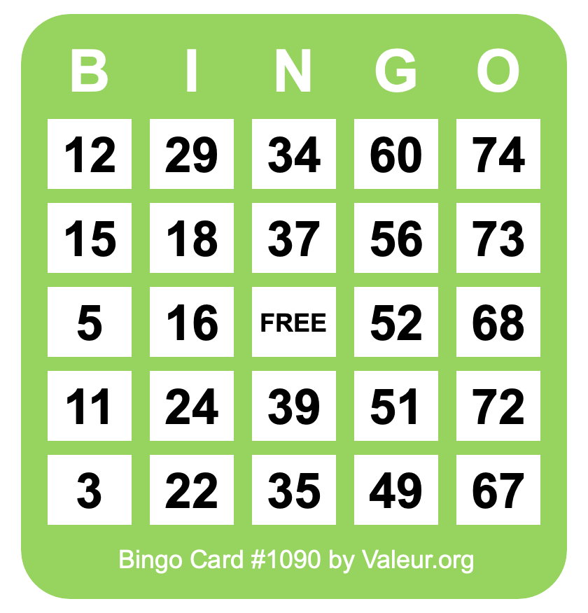 Bingo Card #1090