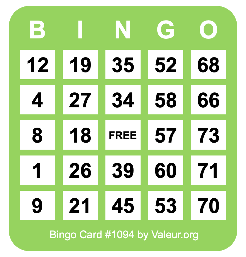 Bingo Card #1094