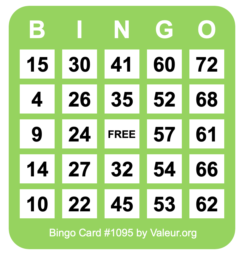 Bingo Card #1095