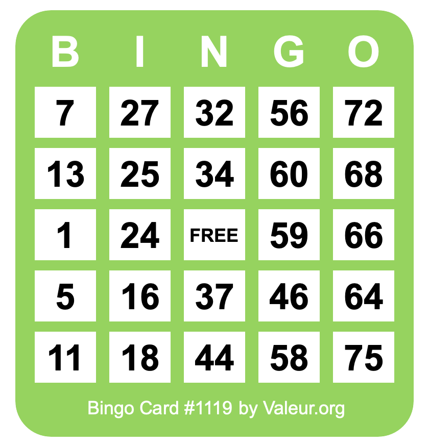 Bingo Card #1119