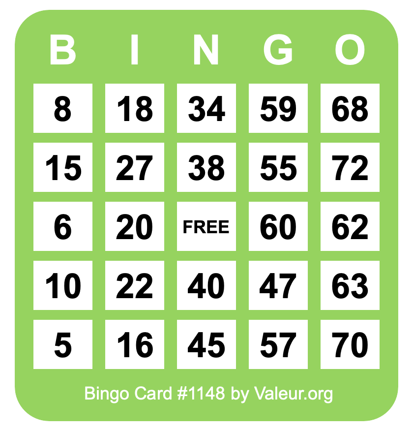 Bingo Card #1148