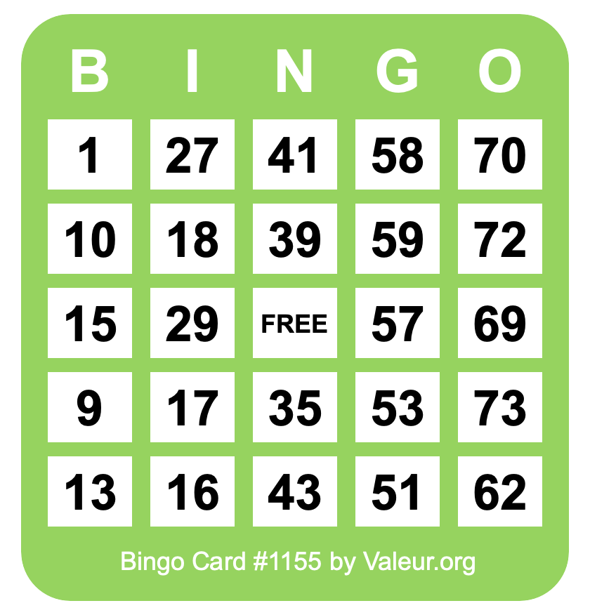 Bingo Card #1155