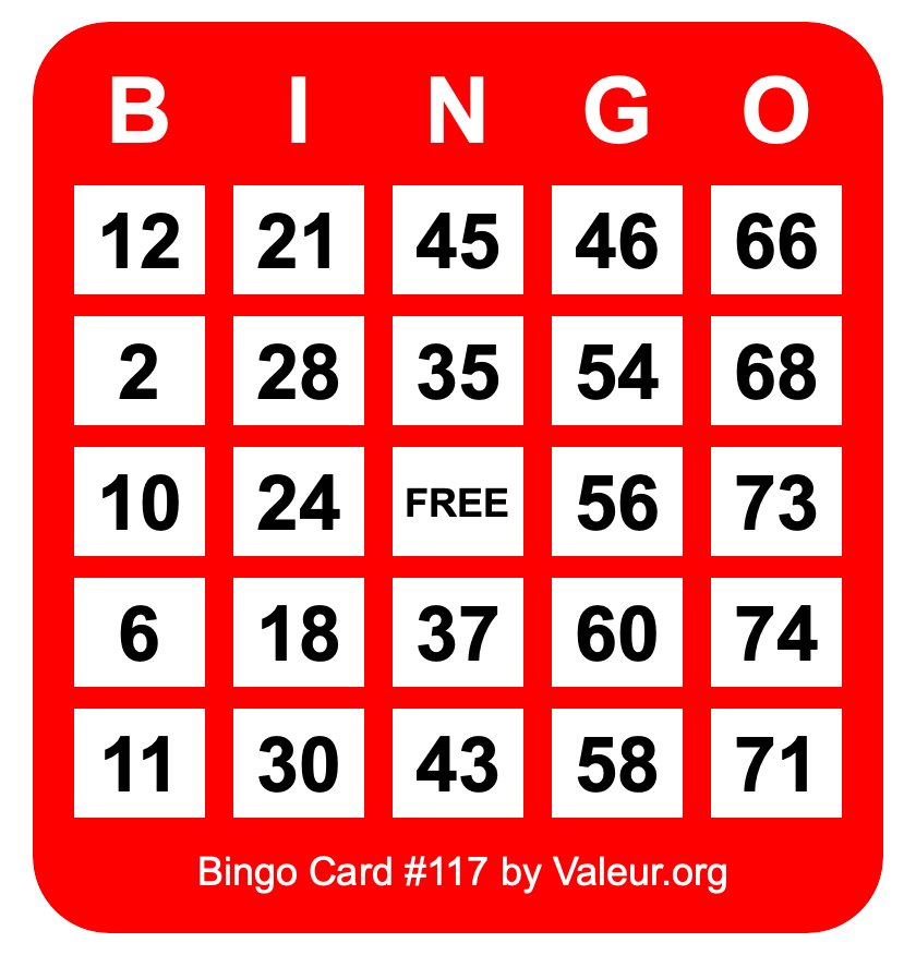 Bingo Card #117