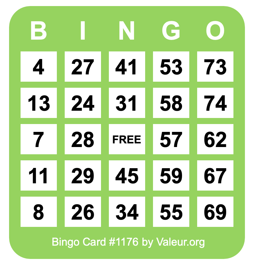Bingo Card #1176