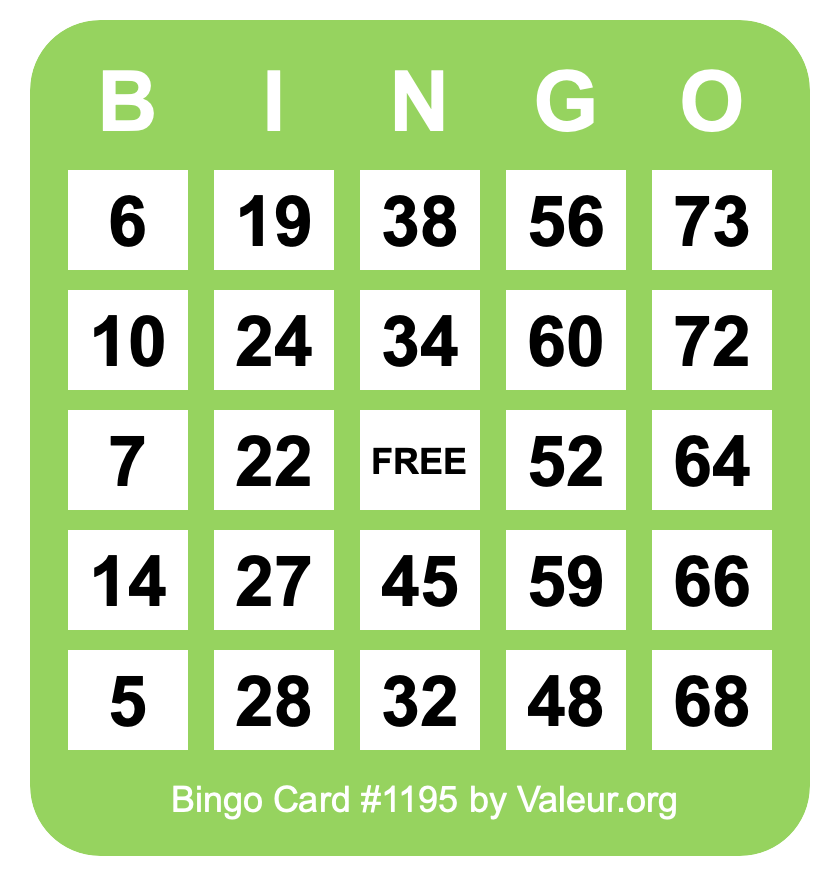 Bingo Card #1195