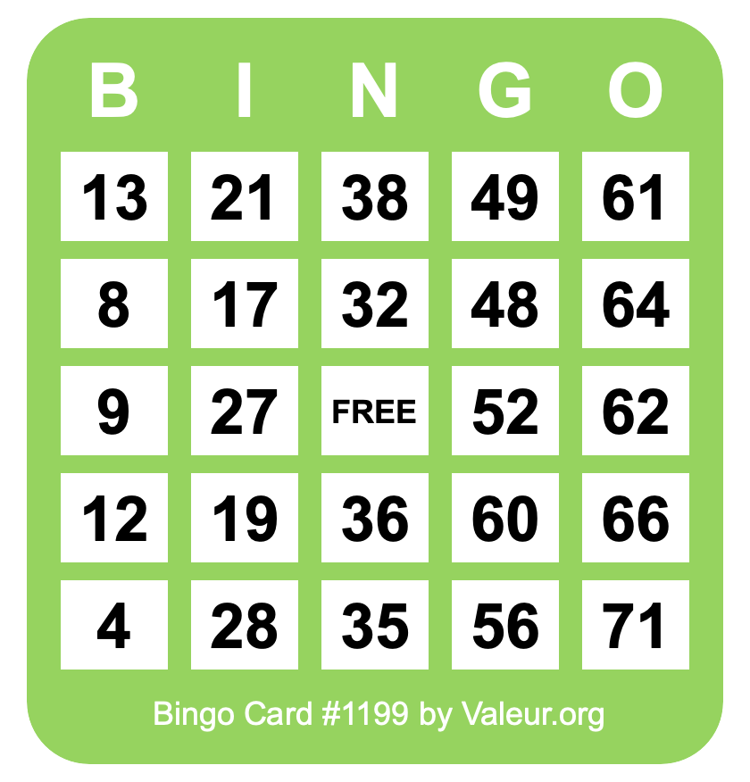 Bingo Card #1199