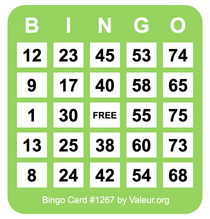 Bingo Card #1267
