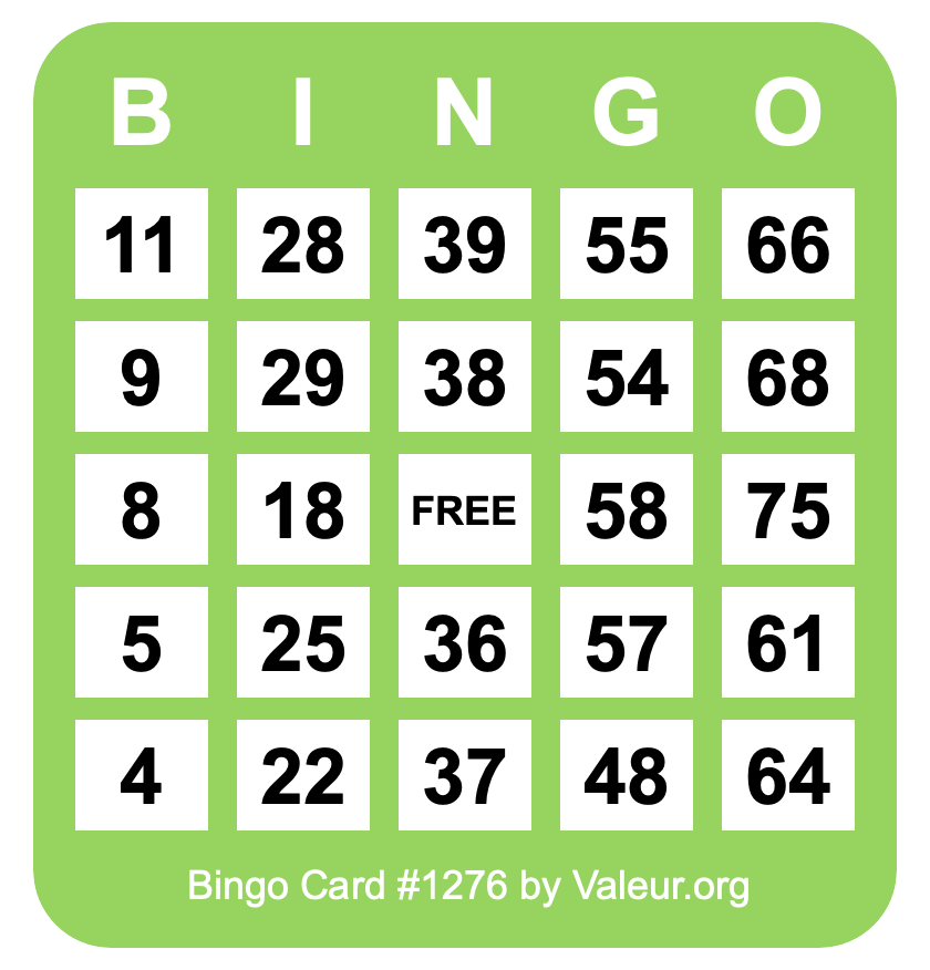 Bingo Card #1276