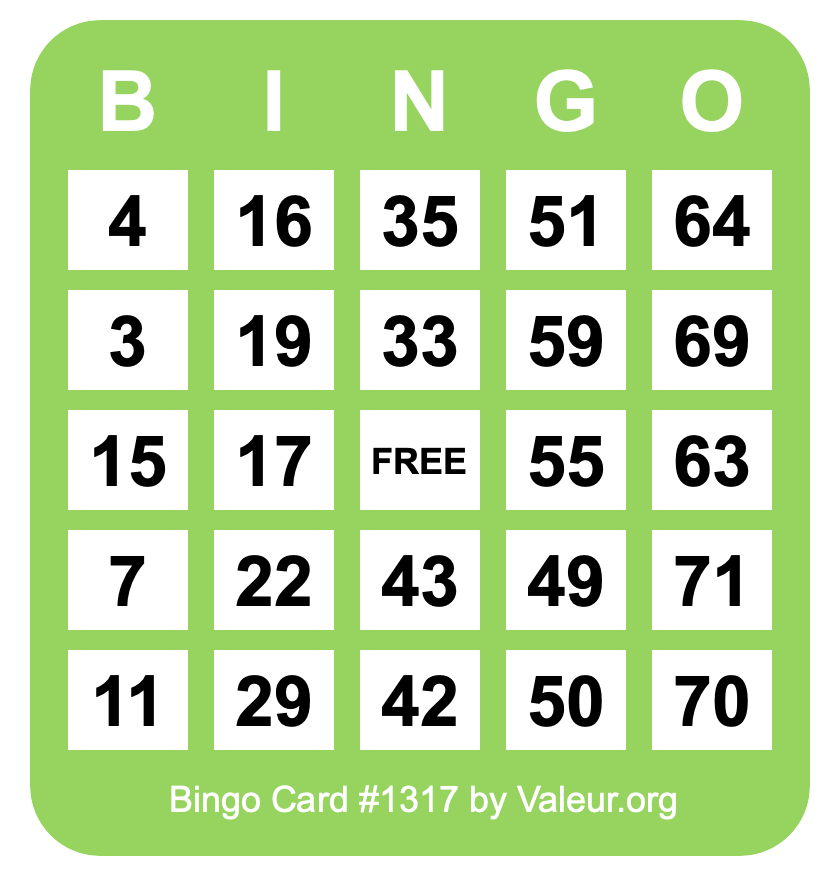 Bingo Card #1317