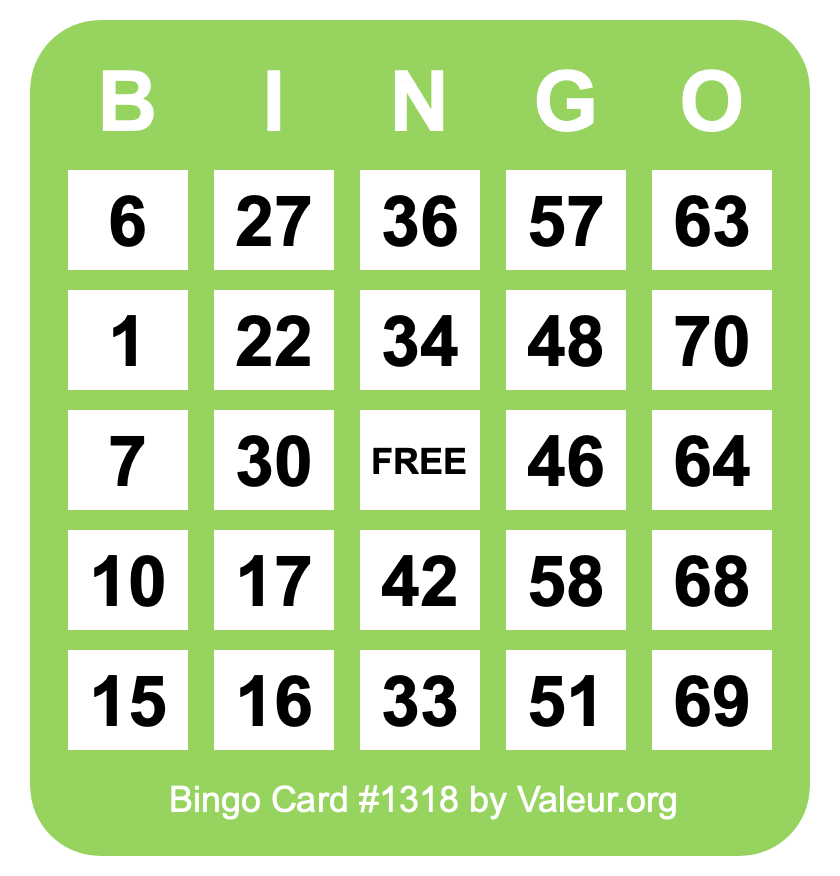 Bingo Card #1318