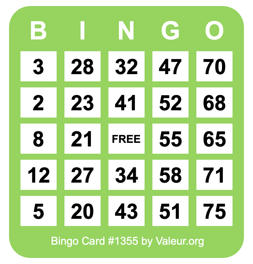 Bingo Card #1355