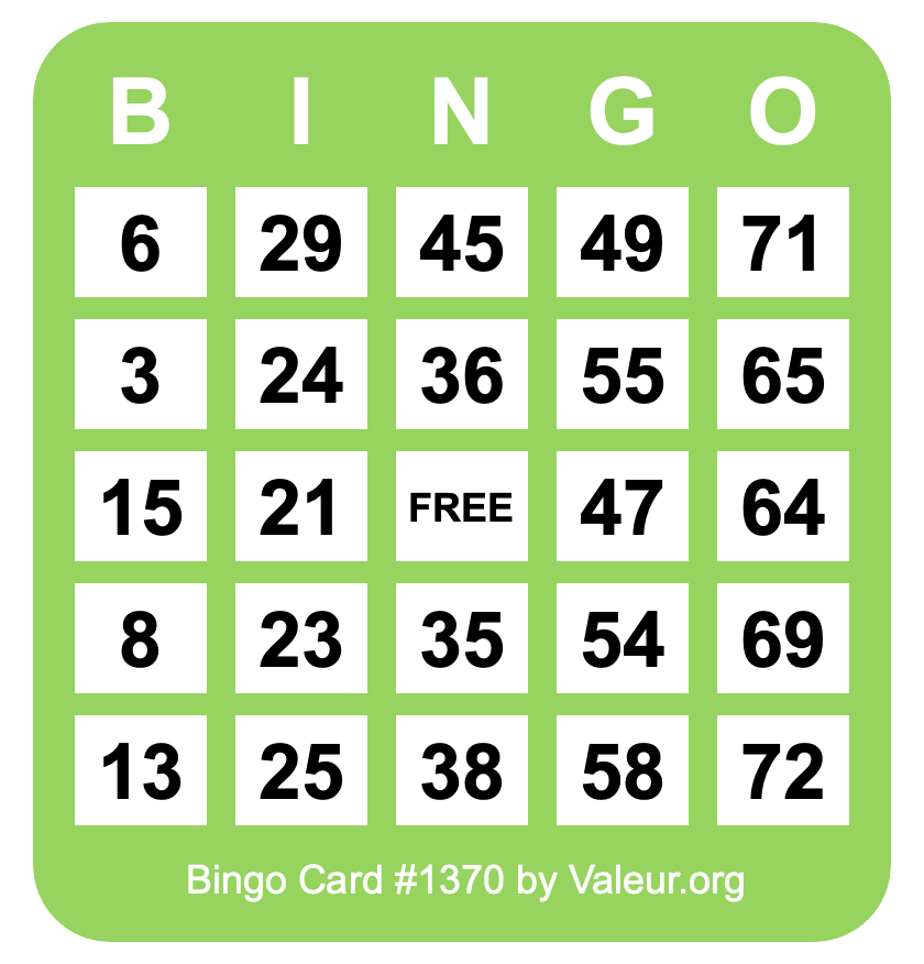 Bingo Card #1370