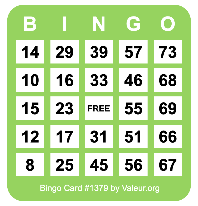 Bingo Card #1379