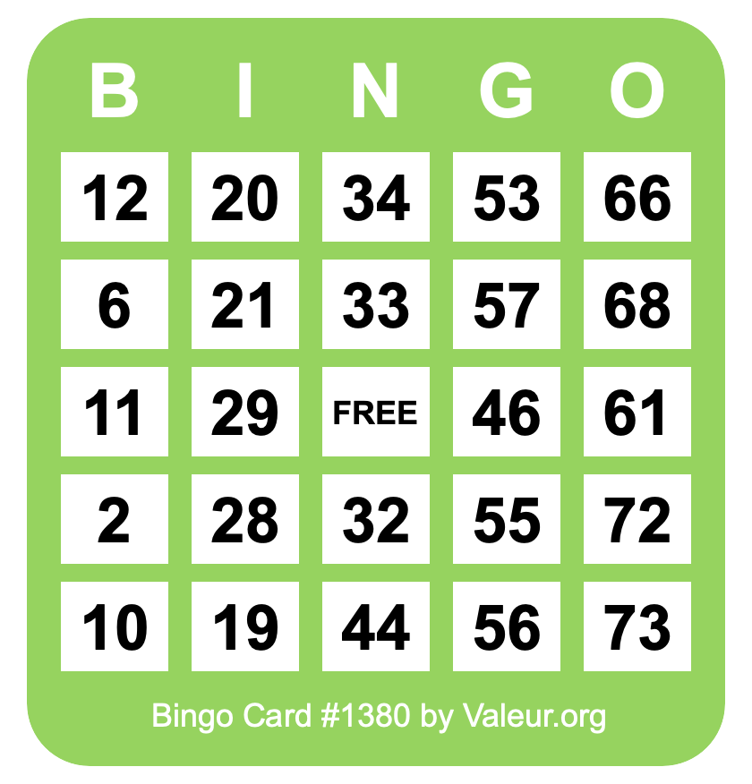 Bingo Card #1380