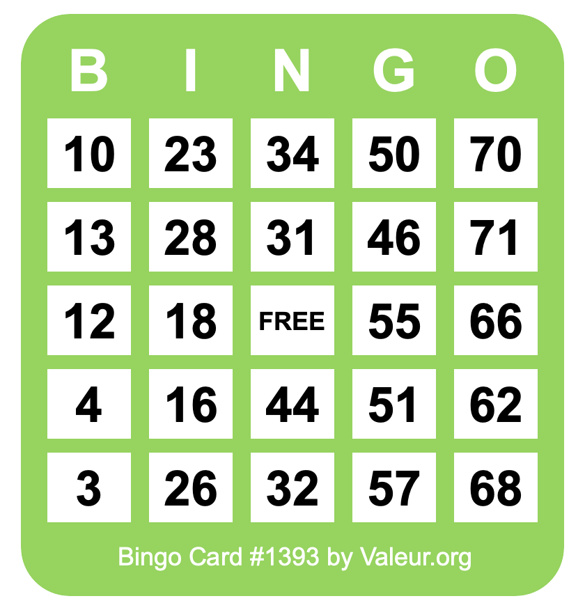 Bingo Card #1393