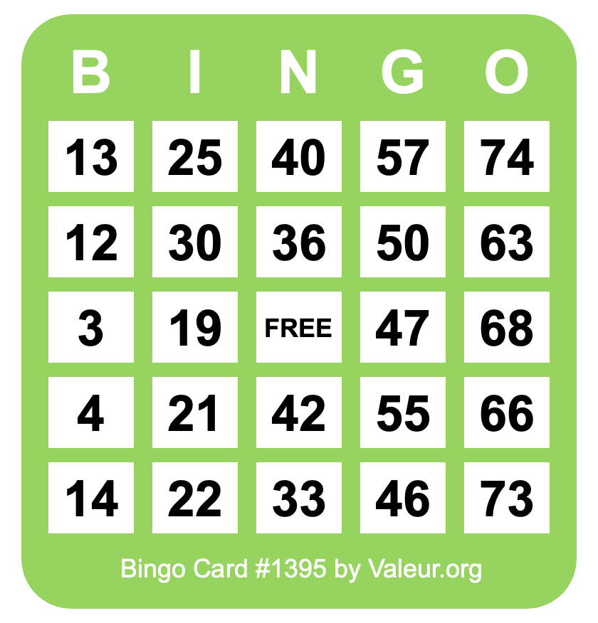 Bingo Card #1395