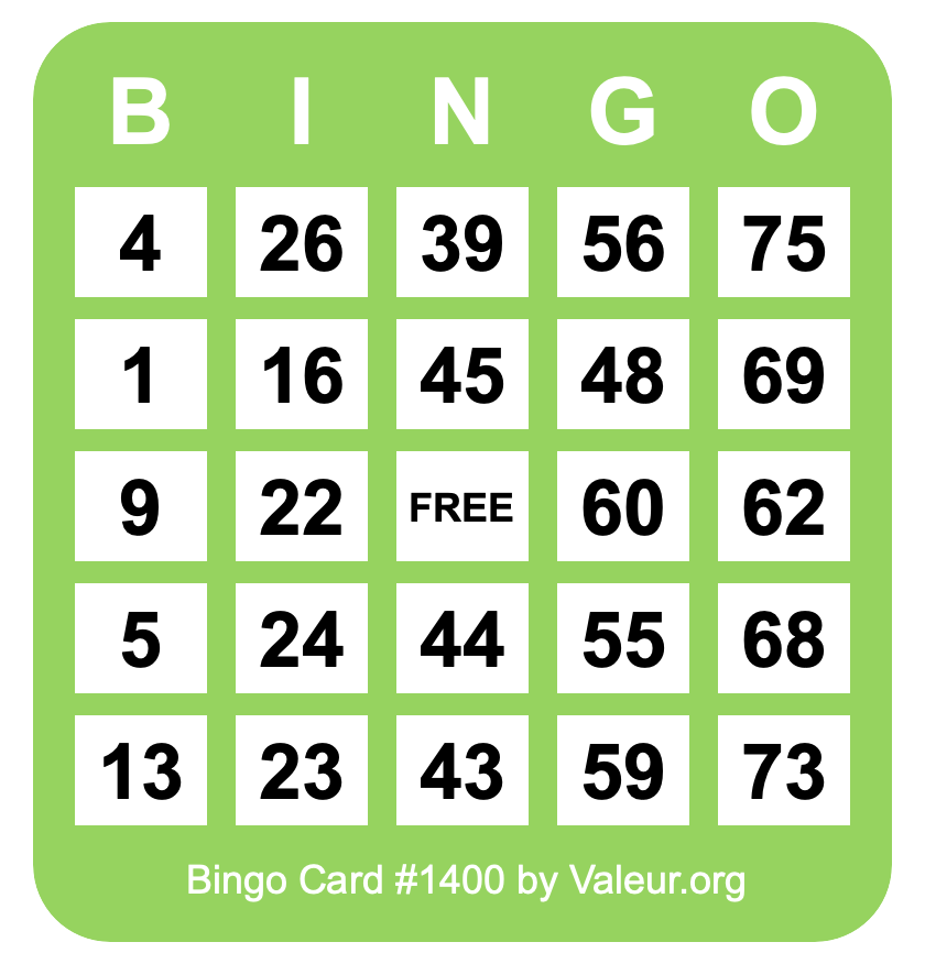 Bingo Card #1400