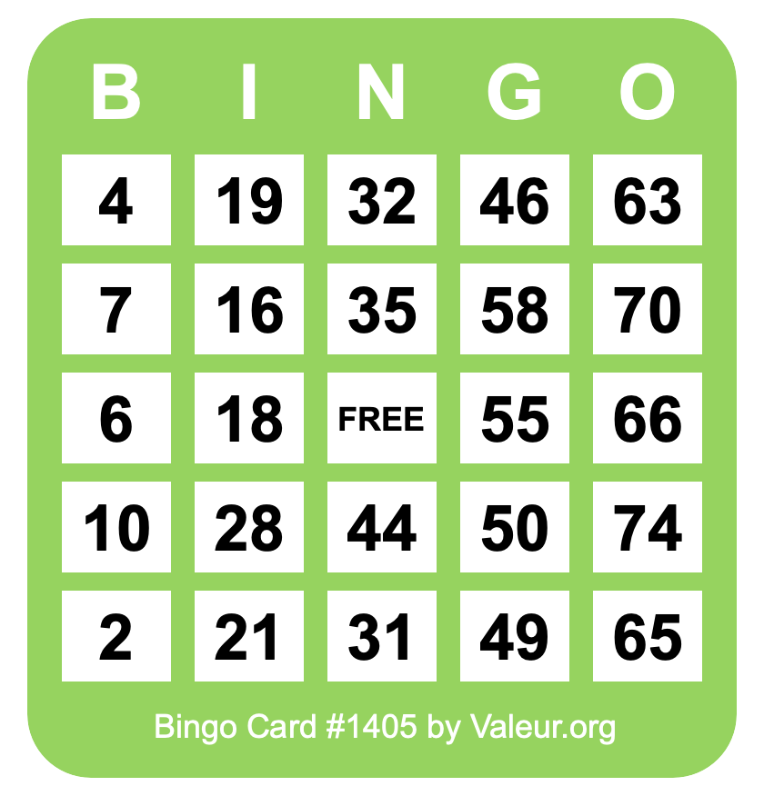 Bingo Card #1405