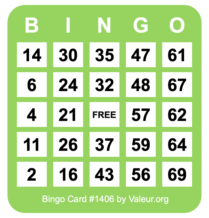 Bingo Card #1406