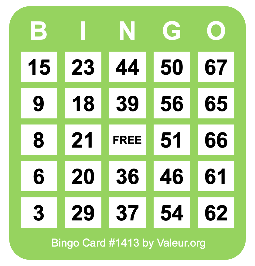 Bingo Card #1413