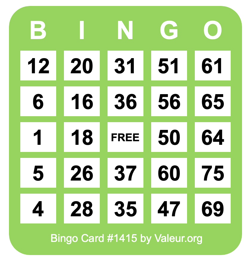 Bingo Card #1415