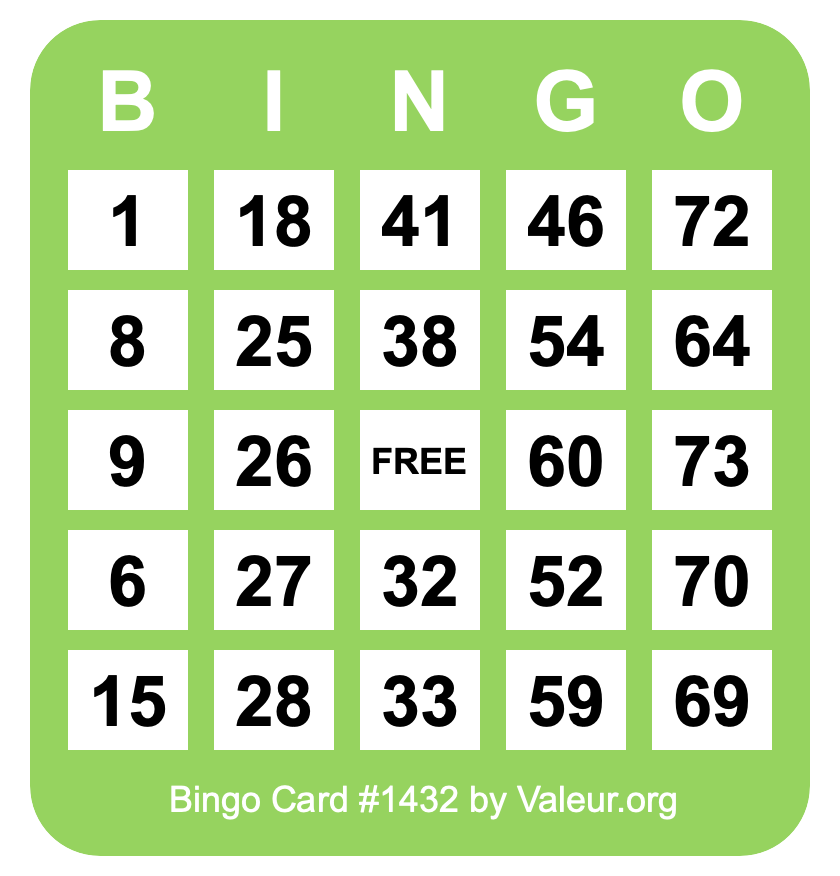 Bingo Card #1432