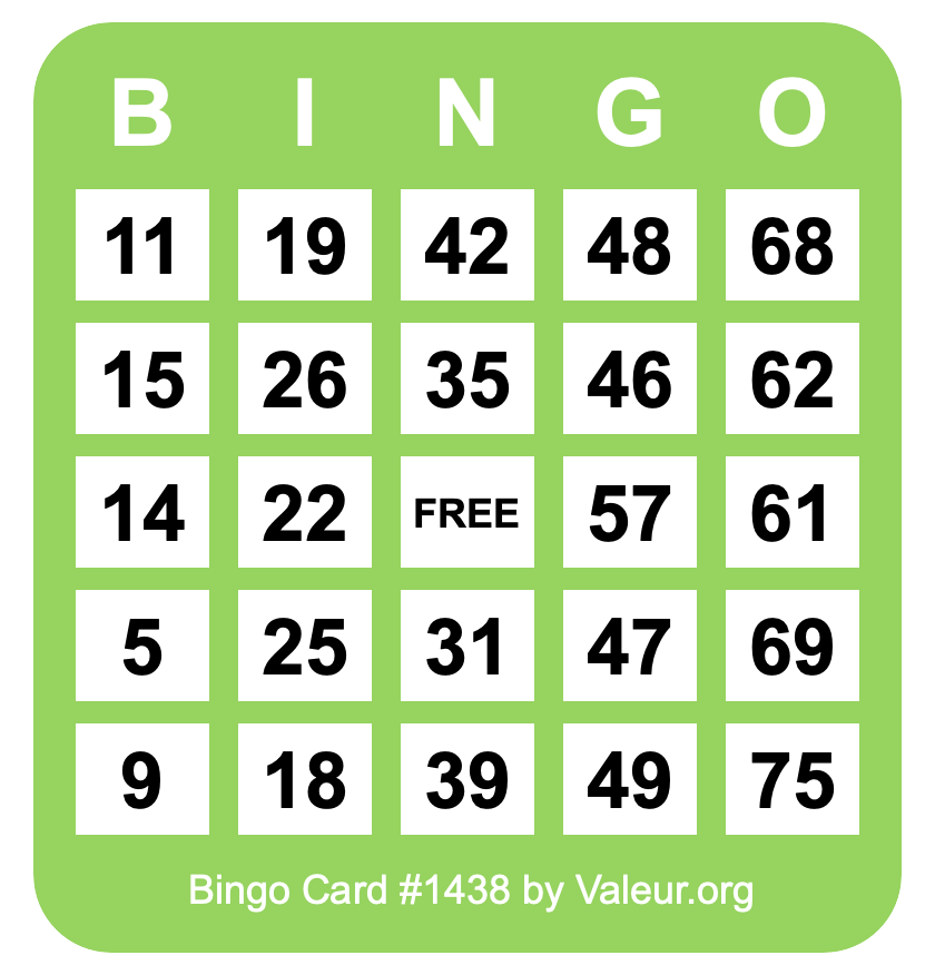 Bingo Card #1438