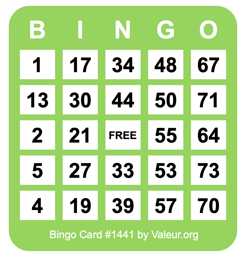 Bingo Card #1441