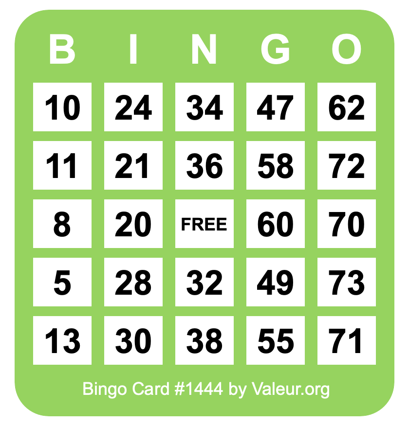 Bingo Card #1444