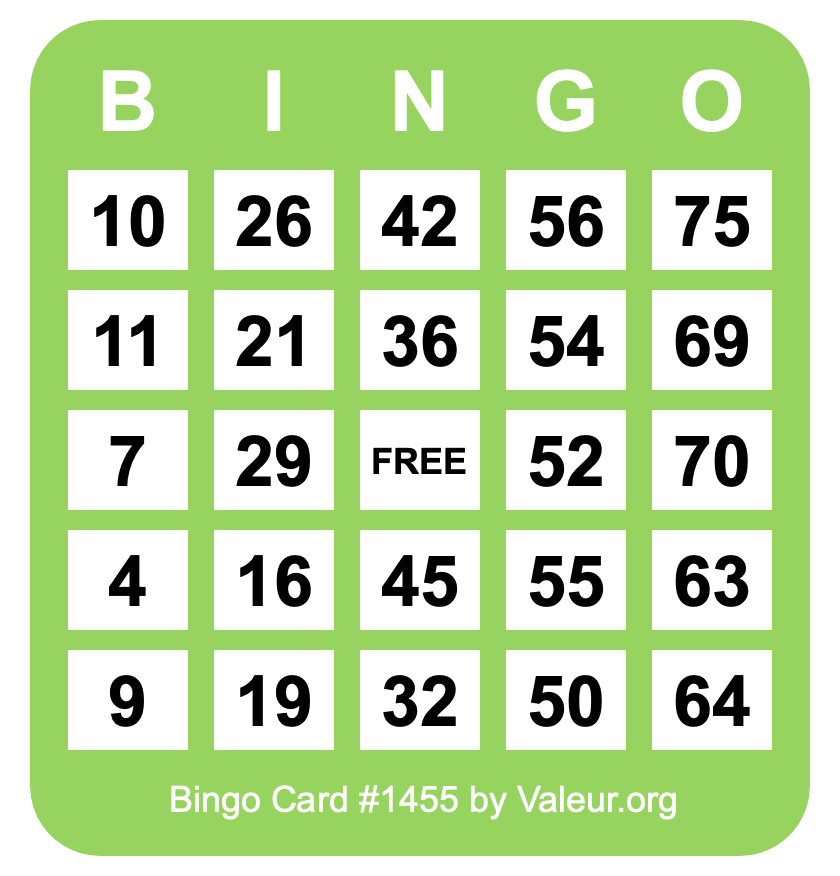 Bingo Card #1455