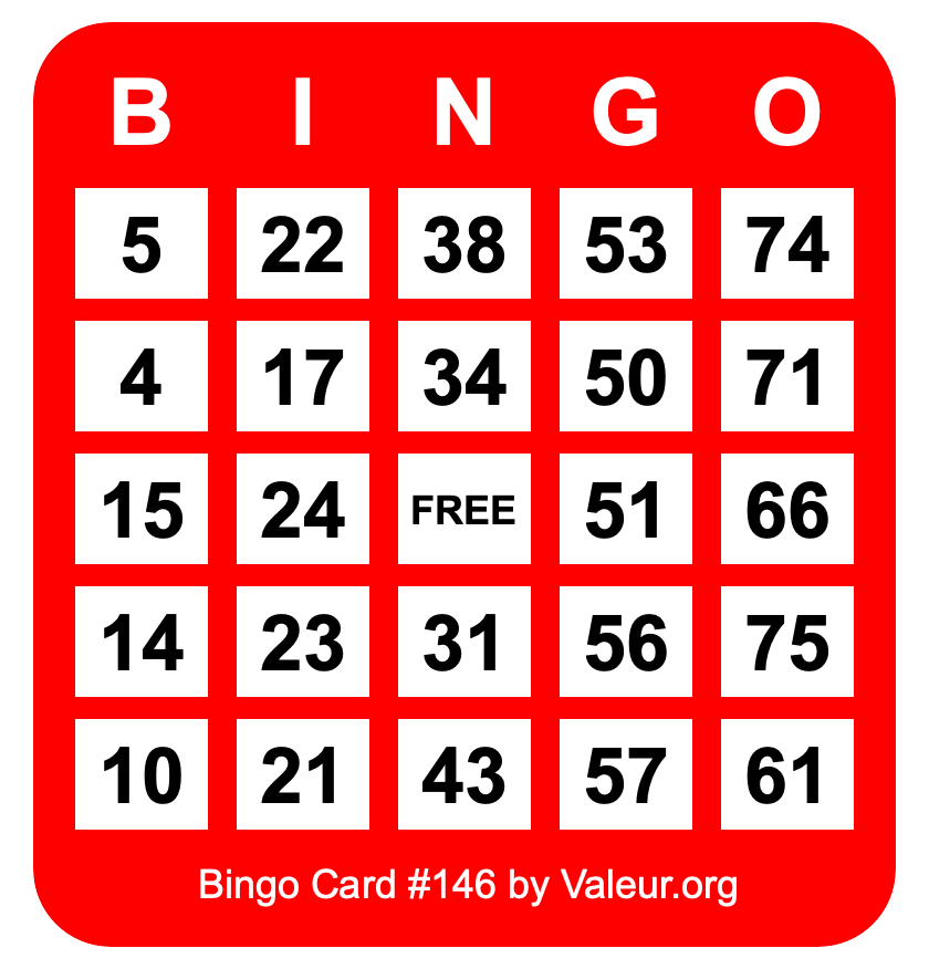 Bingo Card #146