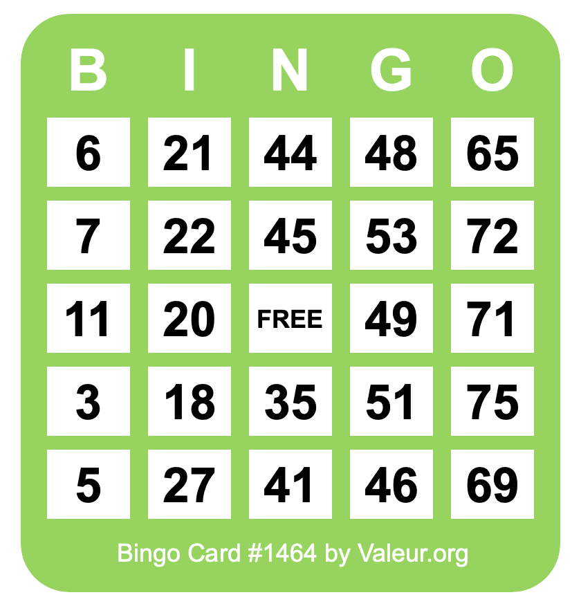 Bingo Card #1464