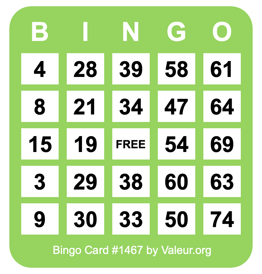 Bingo Card #1467