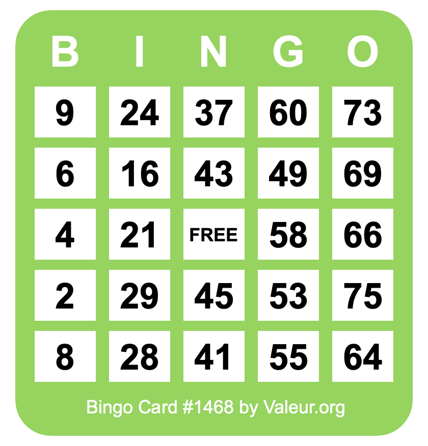 Bingo Card #1468