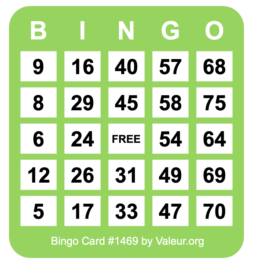 Bingo Card #1469