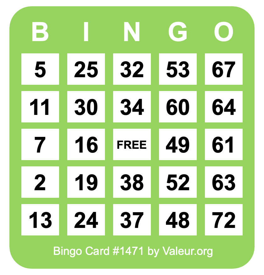 Bingo Card #1471