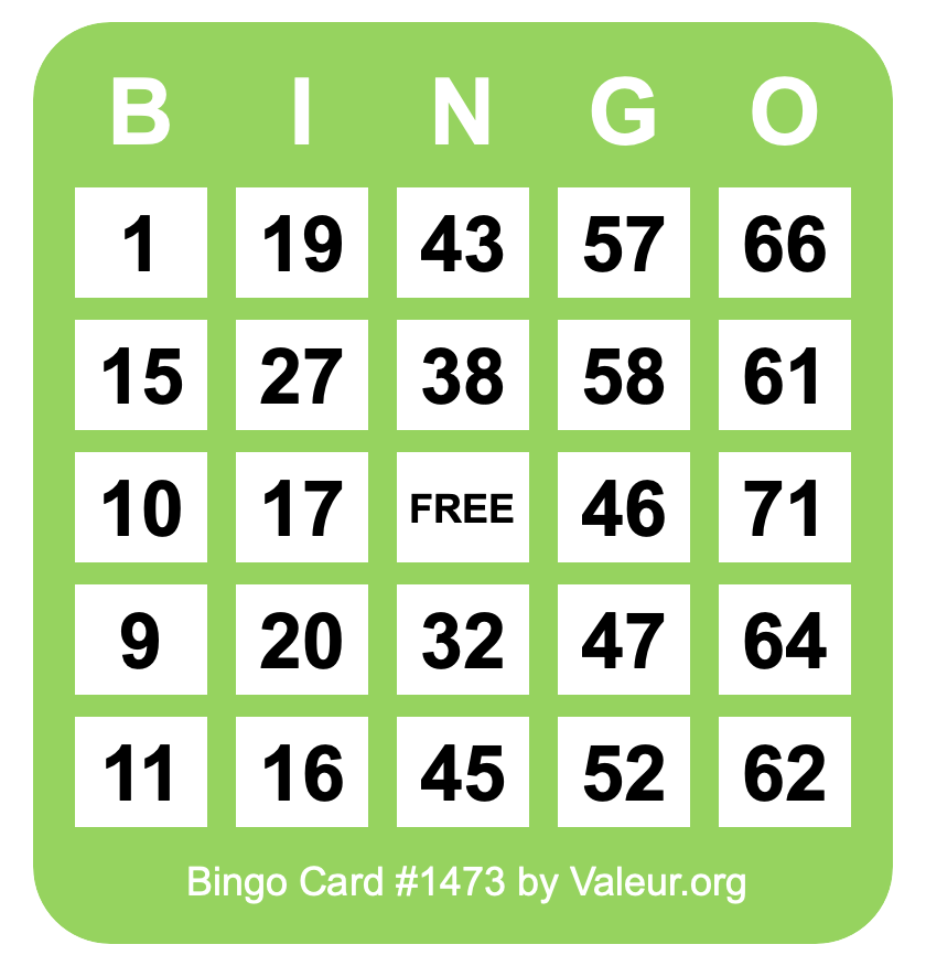 Bingo Card #1473