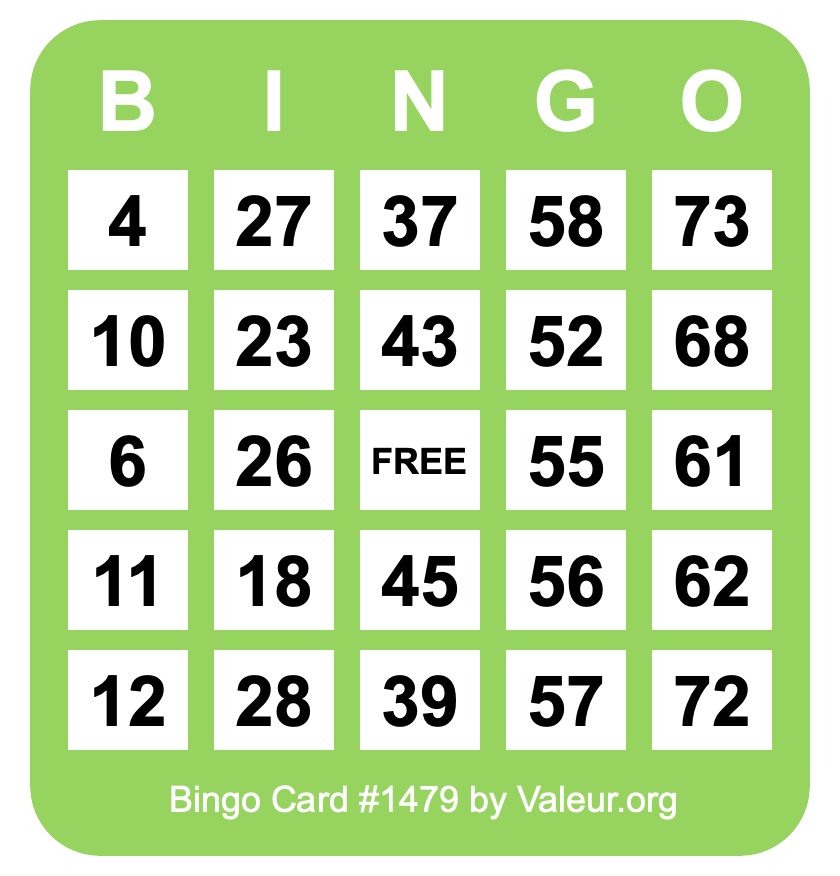 Bingo Card #1479