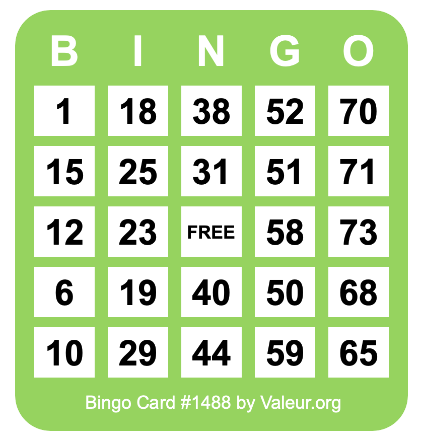 Bingo Card #1488