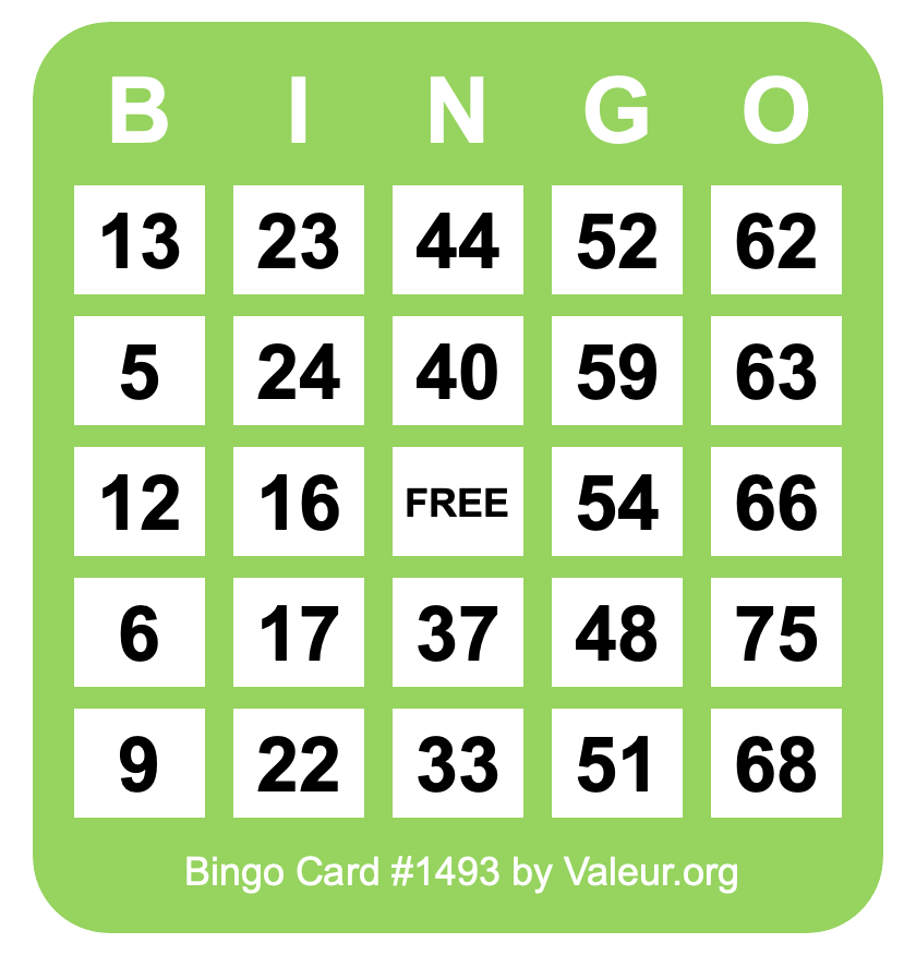 Bingo Card #1493