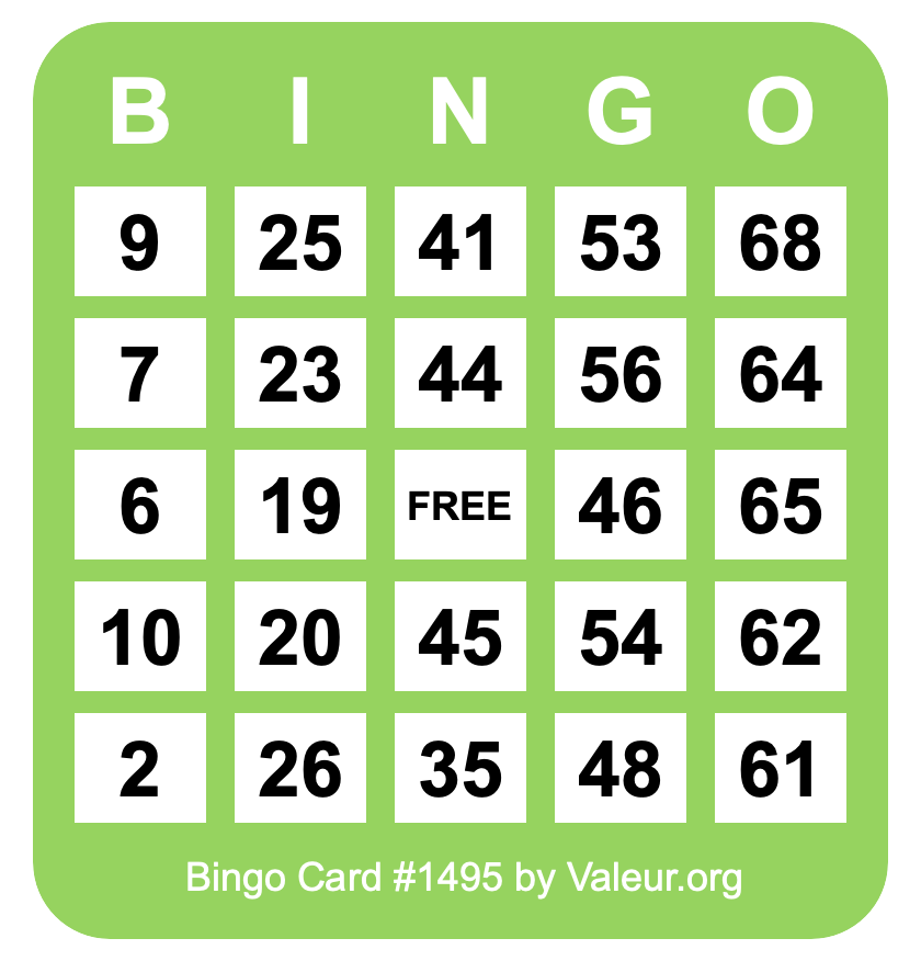 Bingo Card #1495