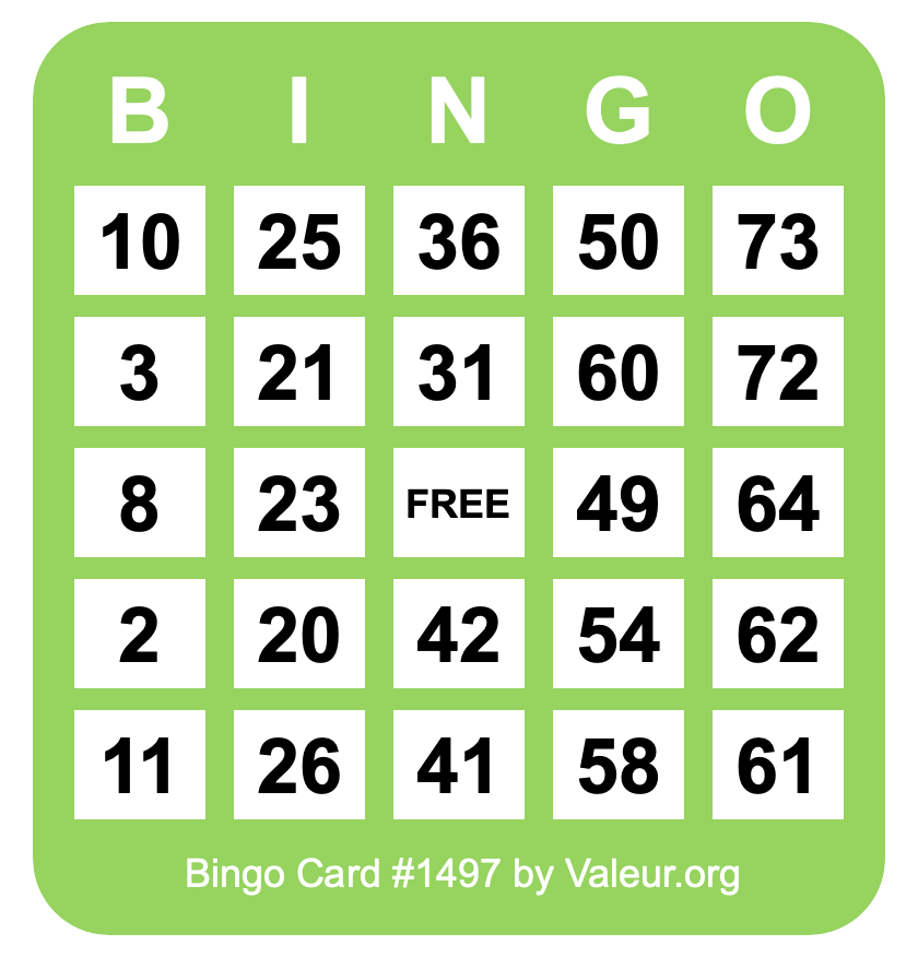 Bingo Card #1497