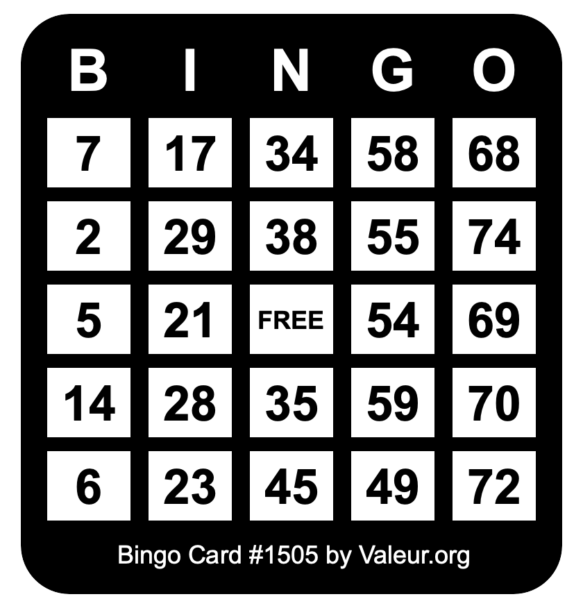 Bingo Card #1505