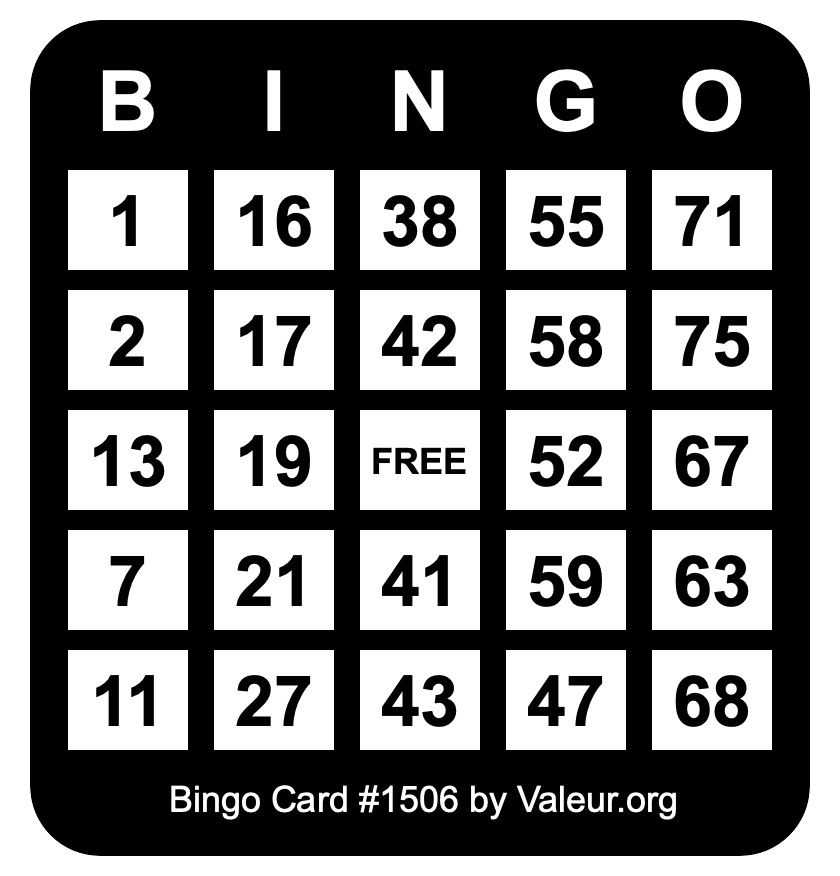 Bingo Card #1506