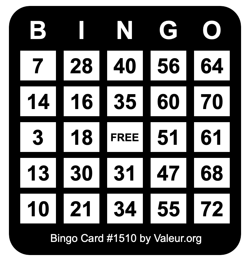 Bingo Card #1510