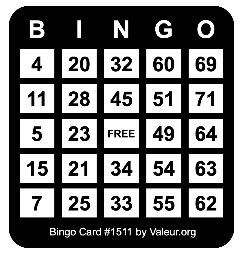 Bingo Card #1511