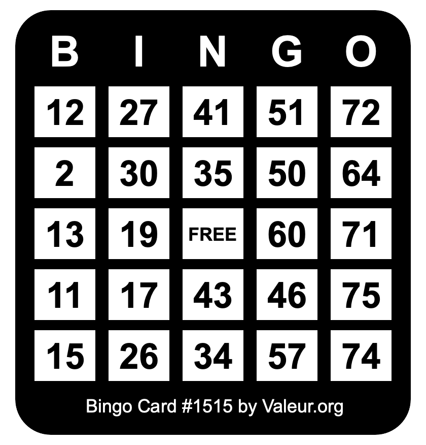 Bingo Card #1515